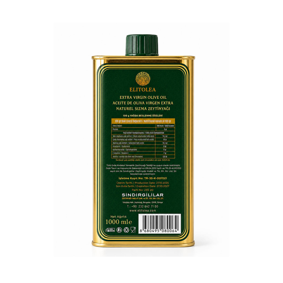 Elitolea Naturel Sızma Zeytin Yağı (1000 ml)